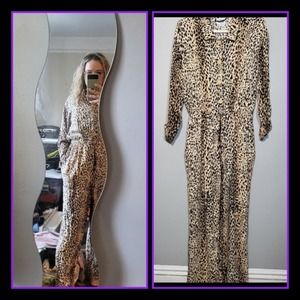 Rare find Vintage 80s Cheetah print Brownstone boutique jumpsuit